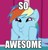 Size: 462x480 | Tagged: safe, edit, edited screencap, screencap, rainbow dash, pegasus, pony, applebuck season, dashface, image macro, impact font, meme, so awesome, solo