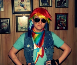 Size: 2746x2346 | Tagged: safe, artist:ezrienel, rainbow dash, human, cosplay, irl, irl human, photo, solo