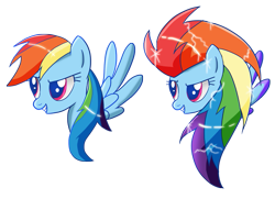 Size: 777x561 | Tagged: safe, artist:ii-art, rainbow dash, pegasus, pony, rainbow power, rainbow power-ified, solo