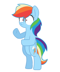 Size: 823x1000 | Tagged: safe, artist:riquis101, rainbow dash, pegasus, pony, awkward, bipedal, female, mare, simple background, solo, transparent background, underhoof