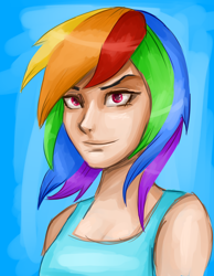 Size: 2776x3576 | Tagged: safe, artist:clrb, rainbow dash, human, humanized, solo