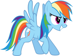 Size: 1084x833 | Tagged: safe, artist:zacatron94, rainbow dash, pegasus, pony, confident, grin, simple background, solo, transparent background, vector