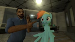 Size: 1280x720 | Tagged: safe, rainbow dash, human, pegasus, pony, billy mays, female, mare