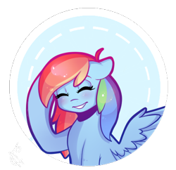 Size: 445x430 | Tagged: safe, artist:twistare, rainbow dash, pegasus, pony, blushing, simple background, solo