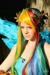 Size: 1000x1500 | Tagged: safe, artist:lostriddle, rainbow dash, human, cosplay, irl, irl human, photo, solo