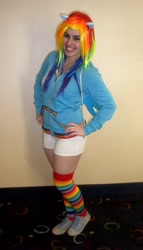 Size: 2277x3994 | Tagged: safe, artist:superminimicro, rainbow dash, human, cosplay, irl, irl human, photo, solo