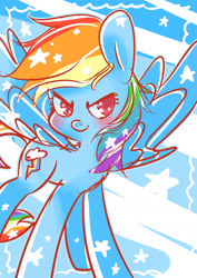 Size: 1280x1810 | Tagged: safe, artist:evino-chan, rainbow dash, pegasus, pony, female, mare, simple background, solo