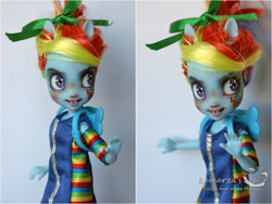 Size: 852x640 | Tagged: safe, artist:kamarza, rainbow dash, equestria girls, creepy rainbow dash, doll, nightmare fuel, scary, solo