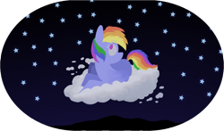 Size: 1016x599 | Tagged: safe, artist:paper-pony, rainbow dash, pegasus, pony, cloud, solo, stars