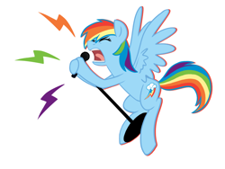 Size: 1280x960 | Tagged: safe, artist:sorckylo, rainbow dash, pegasus, pony, flying, microphone, singing, solo