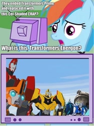 Size: 601x803 | Tagged: safe, rainbow dash, pegasus, pony, bumblebee, exploitable meme, fangirl, fixit, meme, obligatory pony, sideswipe, strongarm, transformers, transformers prime sequel, transformers robots in disguise, transformers robots in disguise (2015), tv meme