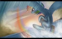 Size: 1610x1024 | Tagged: safe, artist:kosmet, rainbow dash, pegasus, pony, detailed background, female, mare, solo