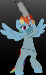 Size: 309x504 | Tagged: artist needed, safe, rainbow dash, pegasus, pony, chainsaw, scrubs (gear), surgeon, surgical mask