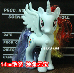 Size: 549x543 | Tagged: safe, rainbow dash, alicorn, pony, brushable, fashion style, irl, name translation, photo, race swap, rainbowcorn, solo, taobao, toy