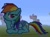 Size: 583x434 | Tagged: safe, rainbow dash, pegasus, pony, blue coat, female, mare, minecraft, minecraft pixel art, multicolored mane, pixel art, solo