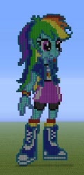 Size: 225x464 | Tagged: safe, rainbow dash, equestria girls, minecraft, minecraft pixel art, pixel art