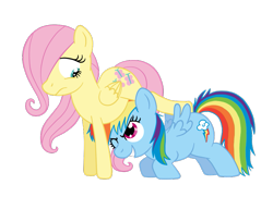 Size: 883x678 | Tagged: safe, artist:to-lazy-for-username, fluttershy, rainbow dash, pegasus, pony, filly, simple background, transparent background, vector