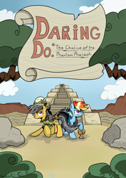 Size: 2480x3507 | Tagged: safe, artist:bigmackintosh, daring do, rainbow dash, pegasus, pony, female, mare, print, wings