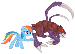 Size: 1039x749 | Tagged: safe, artist:couratiel, rainbow dash, pegasus, pony, crossover, starcraft, zergling