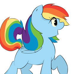 Size: 2100x2100 | Tagged: safe, artist:php106, rainbow dash, pegasus, pony, female, mare, open mouth, profile, raised hoof, simple background, solo, white background