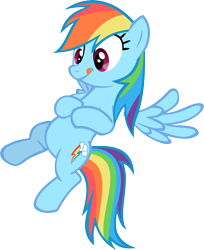 Size: 3784x4648 | Tagged: safe, artist:nimbustheponi, rainbow dash, pegasus, pony, belly, bellyrubs, error, flying, licking lips, simple background, smiling, solo, spread wings, tongue out, transparent background, vector