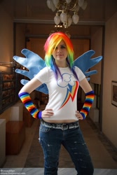 Size: 667x1000 | Tagged: safe, artist:tixnastya, rainbow dash, human, cosplay, irl, irl human, photo