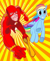 Size: 840x1026 | Tagged: safe, artist:david branstetter, rainbow dash, pegasus, pony, comic book resources, crossover, dc comics, gritted teeth, race, the flash, the line it is drawn