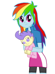 Size: 774x1032 | Tagged: safe, artist:ferrokiva, cream puff, rainbow dash, equestria girls, clothes, equestria girls-ified, jacket, shorts, skirt