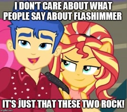 Size: 533x468 | Tagged: safe, artist:mlpfan3991, edit, edited screencap, screencap, flash sentry, sunset shimmer, better together, cheer you on, equestria girls, cropped, female, flashimmer, male, shipping, straight