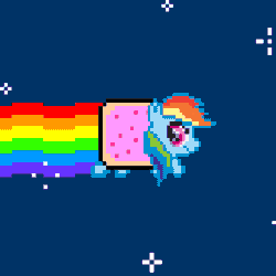 Size: 400x400 | Tagged: artist needed, safe, rainbow dash, pegasus, pony, animated, crossover, meme, nyan cat, nyan dash, solo
