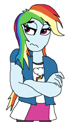 Size: 542x956 | Tagged: safe, rainbow dash, equestria girls, clothes, female, multicolored hair, recolor, style