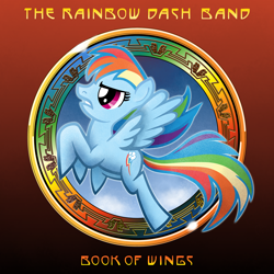 Size: 1200x1200 | Tagged: safe, artist:kefkafloyd, rainbow dash, pegasus, pony, album cover, book of dreams, parody, ponified, ponified album cover, solo, the steve miller band