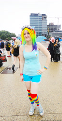 Size: 2232x4320 | Tagged: safe, rainbow dash, human, cosplay, irl, irl human, photo