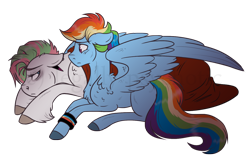 Size: 1374x924 | Tagged: safe, artist:legally-psychotic, derpibooru import, rainbow dash, oc, pegasus, pony, prone, sad, simple background, transparent background, unshorn fetlocks, watermark