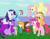 Size: 2058x1590 | Tagged: safe, artist:04startycornonline88, artist:04startyonlinebc88, derpibooru import, applejack, fluttershy, pinkie pie, rainbow dash, rarity, spike, twilight sparkle, twilight sparkle (alicorn), alicorn, dragon, earth pony, pegasus, pony, unicorn, clothes, crossover, fiona, grass, gravity falls, hat, kid vs kat, mabel pines, mane seven, mane six, munson