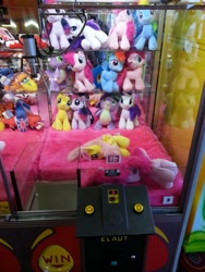 Size: 768x1024 | Tagged: source needed, safe, derpibooru import, fluttershy, pinkie pie, rainbow dash, rarity, spike, twilight sparkle, claw machine, game, irl, photo, plushie, rarity plushie, spike plushie