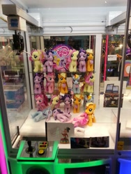 Size: 1836x2448 | Tagged: safe, derpibooru import, applejack, fluttershy, pinkie pie, rainbow dash, twilight sparkle, aurora, claw machine, irl, photo, plushie