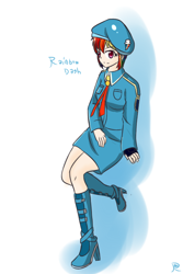 Size: 502x752 | Tagged: safe, artist:ranban, rainbow dash, human, humanized, solo