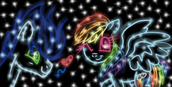 Size: 1024x517 | Tagged: safe, artist:samahami, rainbow dash, soarin', pegasus, pony, female, male, shipping, soarindash, straight