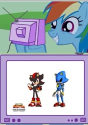 Size: 338x479 | Tagged: safe, rainbow dash, pegasus, pony, crossover, exploitable meme, meme, metal sonic, obligatory pony, shadow the hedgehog, sonic boom, sonic the hedgehog (series), tv meme