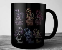 Size: 720x576 | Tagged: safe, derpibooru import, applejack, fluttershy, pinkie pie, rainbow dash, rarity, twilight sparkle, cardboard twilight, coffee mug, irl, mane six, photo, stock vector