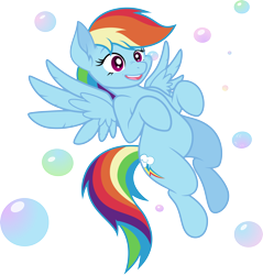 Size: 4078x4268 | Tagged: safe, artist:latecustomer, artist:silverrainclouds, rainbow dash, pegasus, pony, absurd resolution, bubble, cute, dashabetes, flying, hips, simple background, solo, transparent background, vector