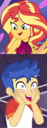 Size: 728x1958 | Tagged: safe, edit, screencap, flash sentry, sunset shimmer, better together, equestria girls, spring breakdown, cropped, female, flashimmer, male, shipping, shipping domino, starry eyes, starstruck, straight, wingding eyes