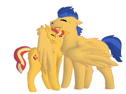 Size: 1024x768 | Tagged: safe, artist:demonfall, flash sentry, sunset shimmer, pony, female, flashimmer, male, shipping, straight