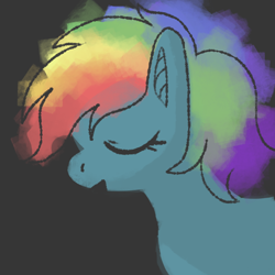 Size: 600x600 | Tagged: safe, artist:moo, rainbow dash, pegasus, pony, female, mare, simple background, solo