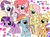 Size: 750x562 | Tagged: safe, artist:imo, derpibooru import, applejack, fluttershy, pinkie pie, rainbow dash, rarity, twilight sparkle, earth pony, pegasus, pony, unicorn, filly, mane six, pixiv