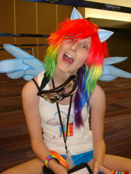 Size: 720x960 | Tagged: safe, artist:zephyrphoenix, rainbow dash, human, cosplay, irl, irl human, photo