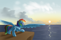 Size: 1500x1000 | Tagged: safe, artist:yo-yall, rainbow dash, pegasus, pony, detailed background, female, mare, solo