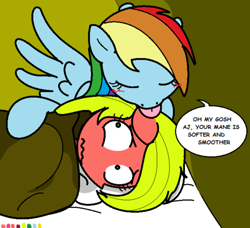 Size: 500x456 | Tagged: safe, artist:claireannecarr, rainbow dash, pegasus, pony, appledash, ask, ask maplejack, cowboys and equestrians, female, lesbian, mad (tv series), mad magazine, maplejack, mistaken identity, shipping, tumblr