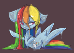 Size: 917x663 | Tagged: safe, artist:kaknifu, rainbow dash, goo, goo pony, original species, pegasus, pony, solo